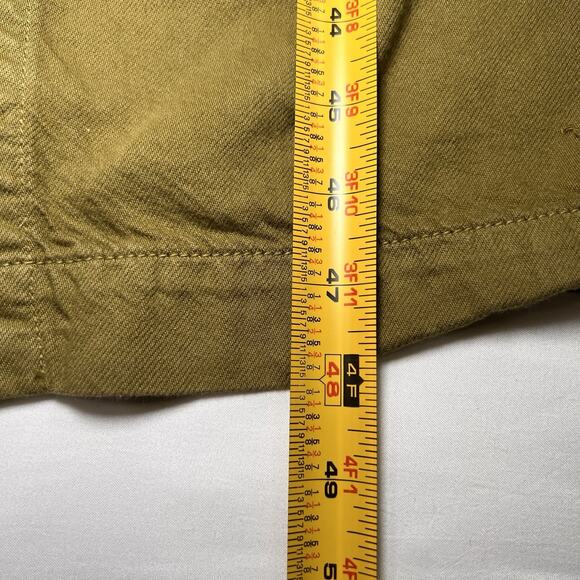 Etica Luisa Dress Size S Olive Green Denim Midi Button Front Straps NO TIE BELT - Picture 9 of 13